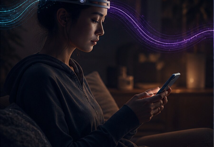 Consumer BCI wellness wearable used with a mobile phone