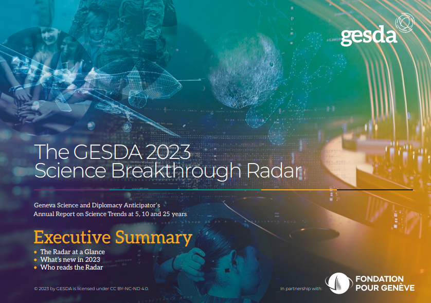 Le 2023 Science Breakthrough Radar® de GESDA: le résumé exécutif